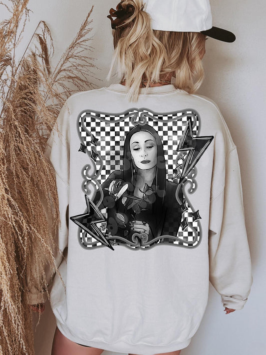 MORTICIA GRAYSCALE PNG DESIGN - NO LICENSING REQUIRED - JANUARY 2025