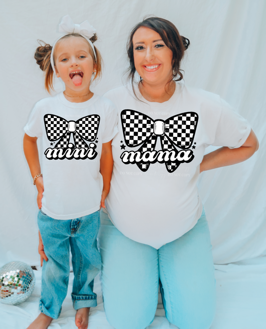 CHECKERED BOW MAMA & MINI PNG