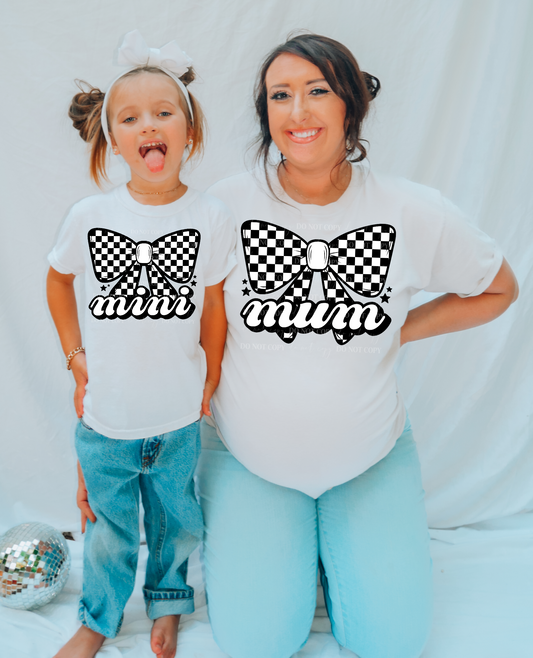 CHECKERED BOW MUM & MINI PNG