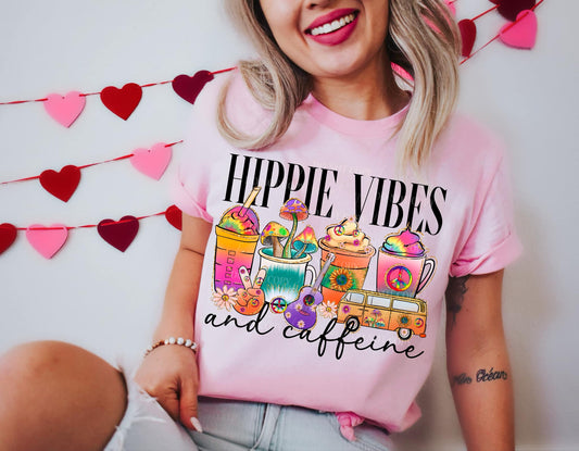 HIPPIE VIBES & CAFFEINE PNG